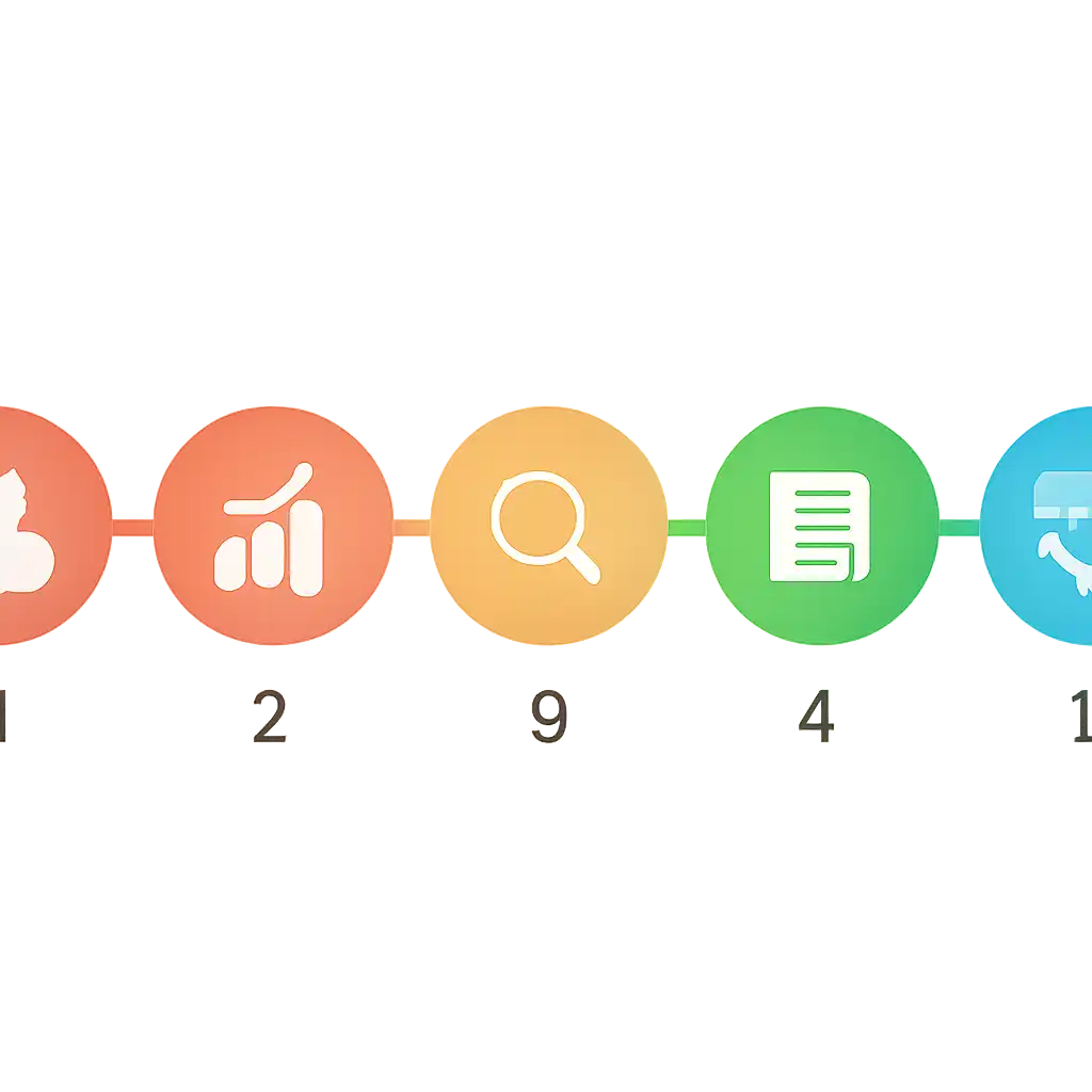 Five numbered circular icons connected by arrows in a horizontal flow, Why Predictors Cannot Work steps, Chicken Road Game