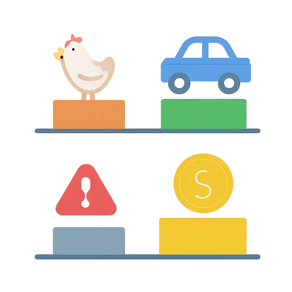 Infographic comparing options using coloured bars and, Crash Games Compared, Chicken Road Game