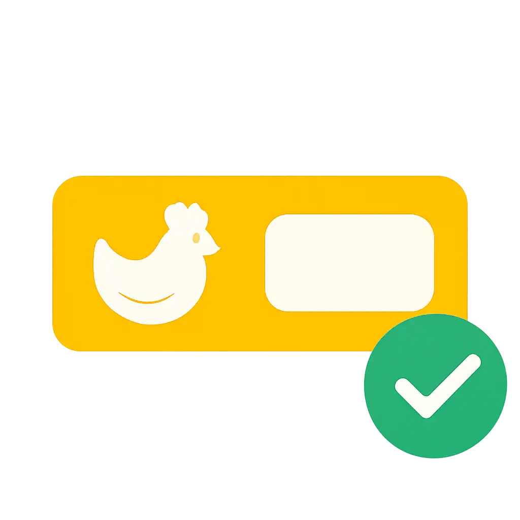 Close-up of button or form field for chicken road game