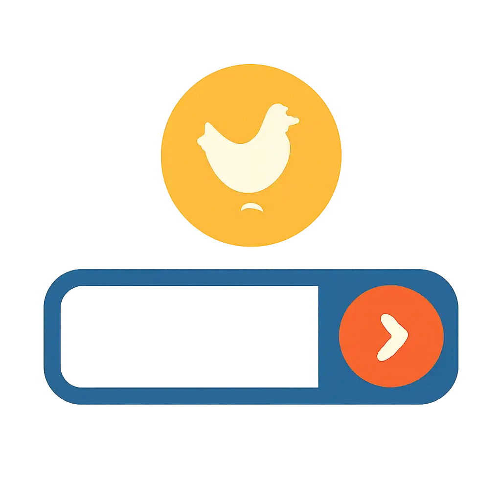 Close-up of button or form field for chicken road predictor, Chicken Road Game