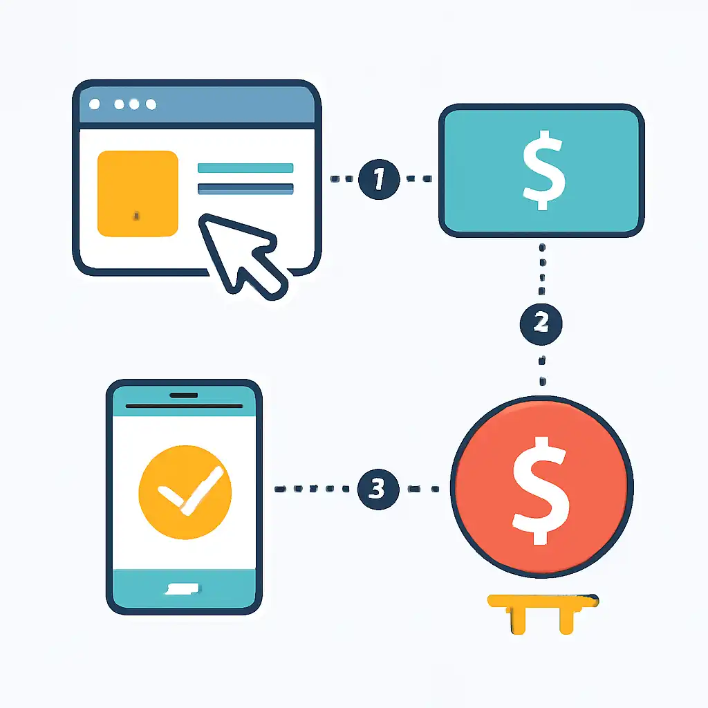 Annotated step diagram: auto cashout process with numbered callouts, Chicken Road Game